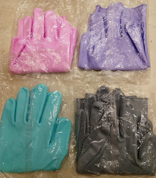 Magic Silicone Dish Washing Gloves – Reusable Rubber Cleaning Gloves With Built-in Scrubber For Kitchen & Household Use (random Color)