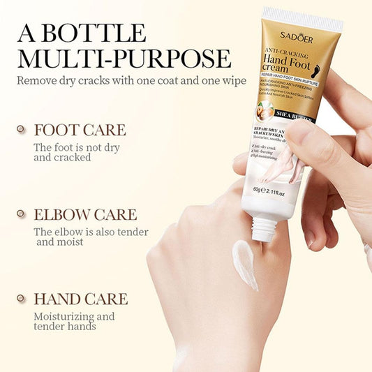 Sadoer Hand Foot Cream – 60gram Hand Foot Cream Moisturizing Calluses Dead Skin Repair Rehydration Soften Cuticle Smooth Restore Feet Care Products