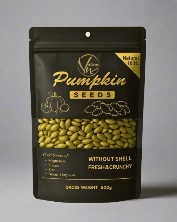 Premium 100% Natural Pumpkin Seeds Without Shell – Fresh, Crunchy, And Nutritious Snack | Rich In Protein, Magnesium, Zinc & Omega-3 Fatty Acids (1Kg)